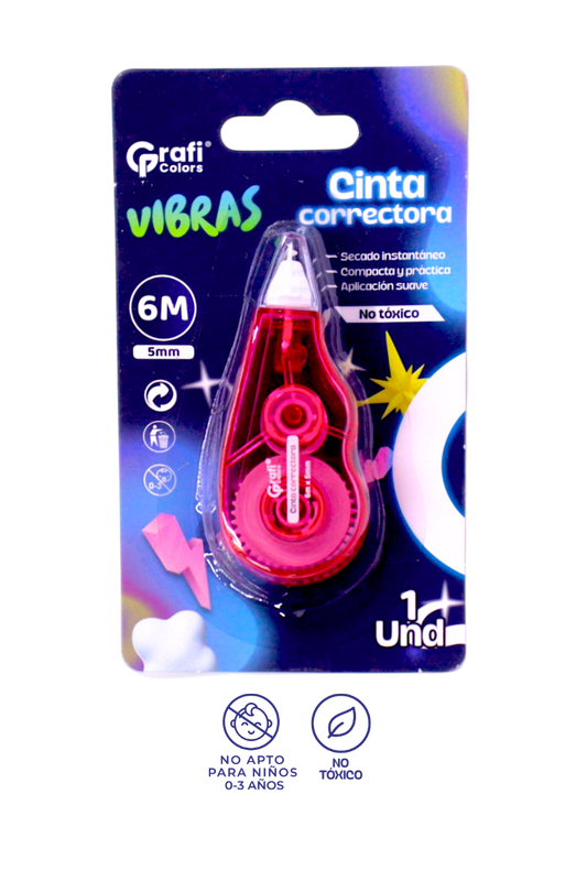 CORRECTOR CINTA GRAFI COLORS VIBRAS 6M