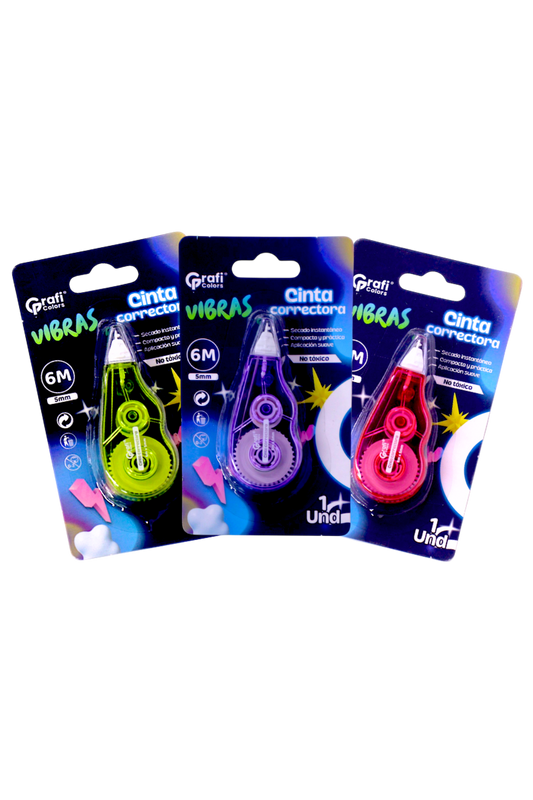 CORRECTOR CINTA GRAFI COLORS VIBRAS 6M