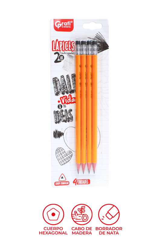 Lapiz Blister Grafi Colors X 4 Unidades