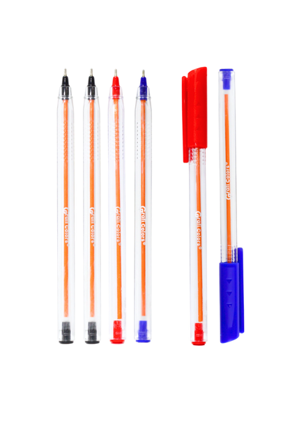 Lapicero Mina Naranja X 4 Carton 2 Negro. 1 Azul.1rojo