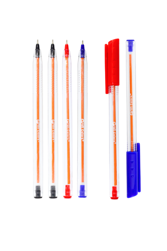 Lapicero Mina Naranja X 4 Carton 2 Negro. 1 Azul.1rojo