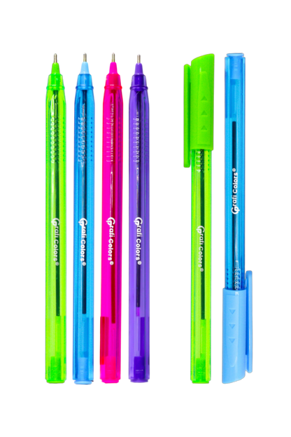 Lapicero Surtido Colores Solidos X 4 Carton 1mm Fucsia .Verde.Morado.Azul