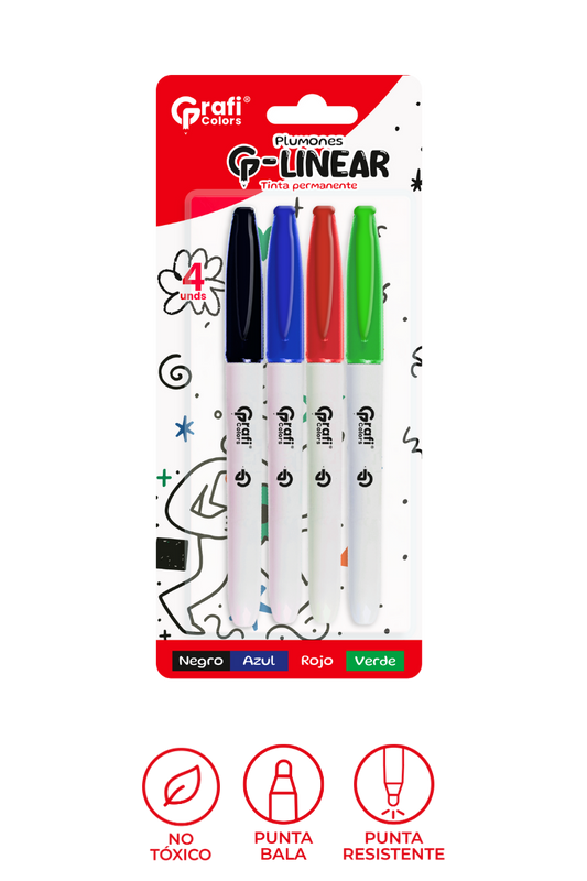 Marcador Blister Grafi Colors X4 Surtido