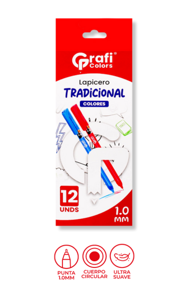 Lapicero Grafi Colors Colores 1,0m x 12 Unidades
