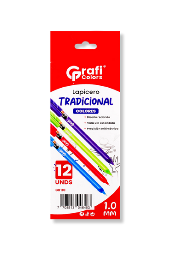Lapicero Grafi Colors Colores 1,0m x 12 Unidades