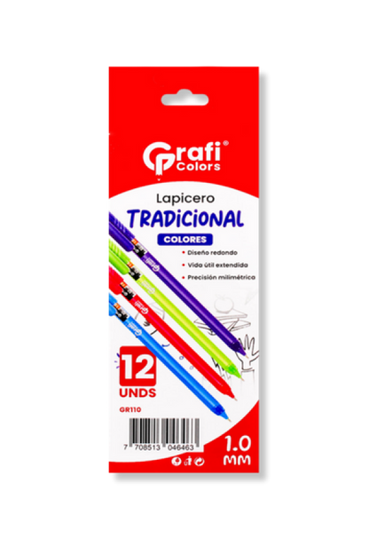 Lapicero Grafi Colors Colores 1,0m x 12 Unidades