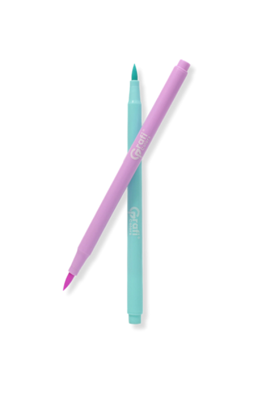Plumones Brush Grafi Colors Punta Pincel Pastel x 6 Unidades