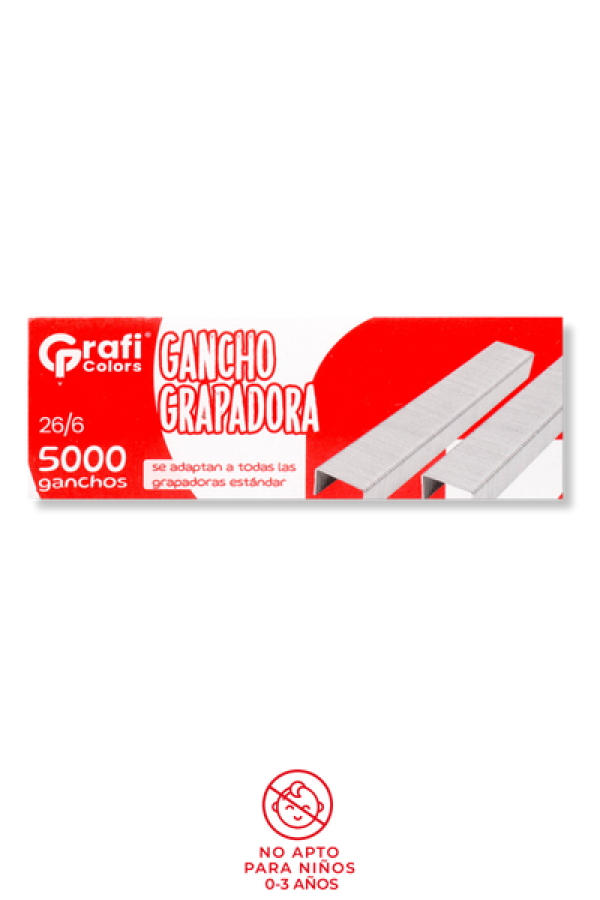 Gancho Grapadora Grafi Colors Estándar Galvanizada 26/6 x 5000