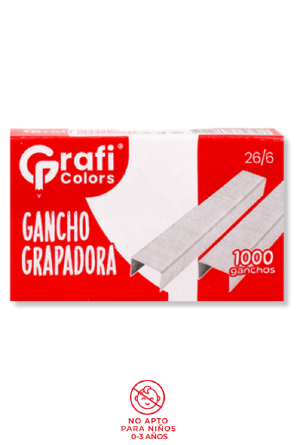 Gancho Grapadora Grafi Colors Estándar Galvanizada 26/6 x 1000