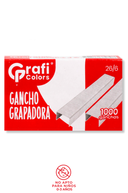 Gancho Grapadora Grafi Colors Estándar Galvanizada 26/6 x 1000