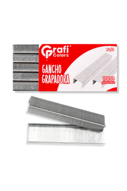 Gancho Grapadora Grafi Colors Estándar Galvanizada 26/6 x 1000