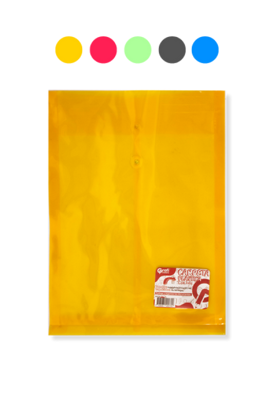 Carpeta Plástica Vertical Grafi Colors con Hilo Tamaño Oficio Colores Surtidos