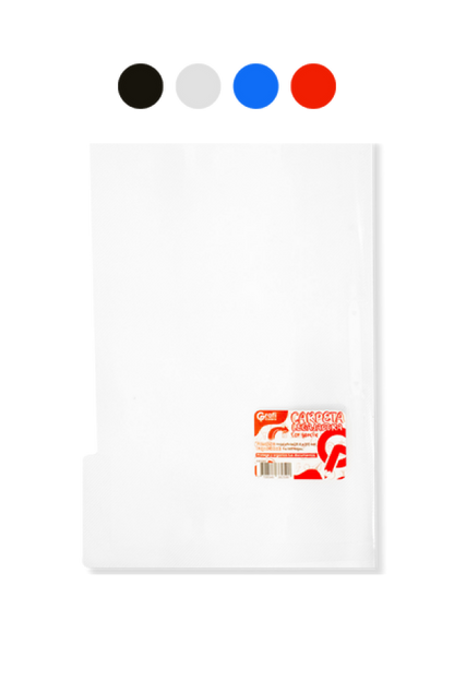 Carpeta Plástica Grafi Colors Tamaño Oficio Con Legajador Transparente