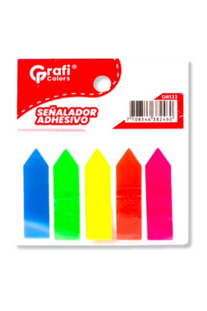 Señaladores De Página  Grafi Colors con Adhesivo 5 Colores