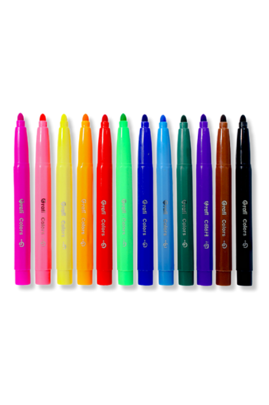 Plumones Gigantes Kids Grafi Colors Lavables Punta Bala   x 12 Unidades