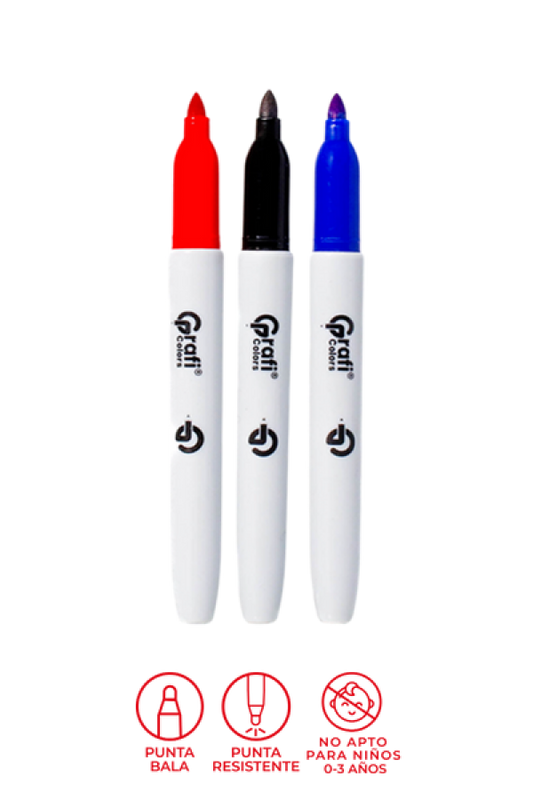 Marcador Grafi Colors Permanente G-Linear Colores Surtidos x 12 Unidades