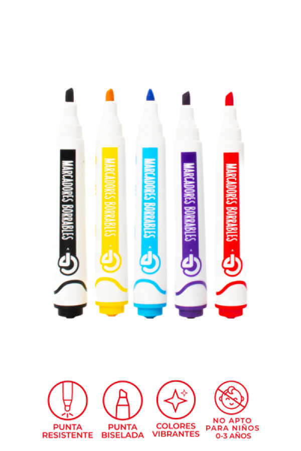 Estuche  Marcadores Grafi Colors Borrables Colores Surtidos x 8 Unidades