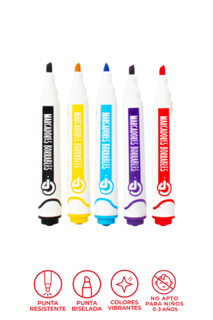 Estuche  Marcadores Grafi Colors Borrables Colores Surtidos x 8 Unidades