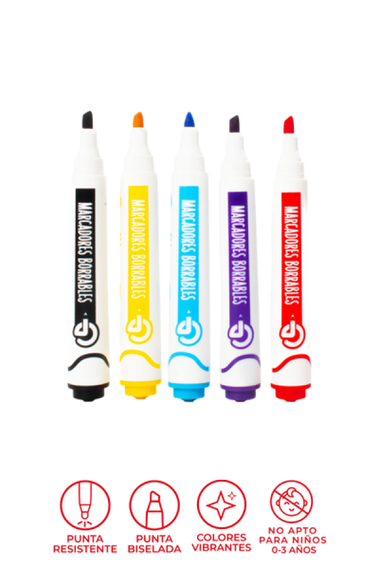 Estuche  Marcadores Grafi Colors Borrables Colores Surtidos x 8 Unidades