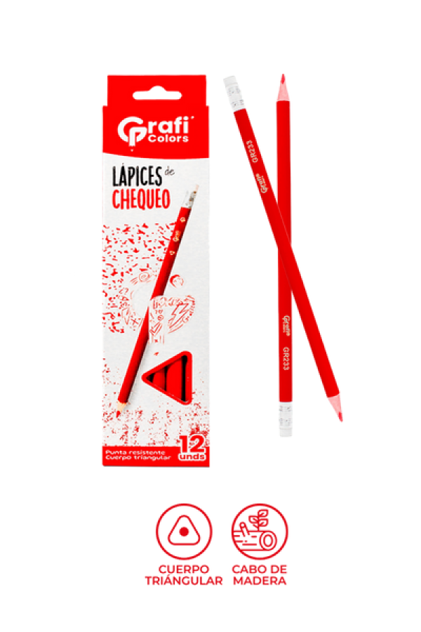Lápiz Rojo Grafi Colors Triangular x 12 Unidades