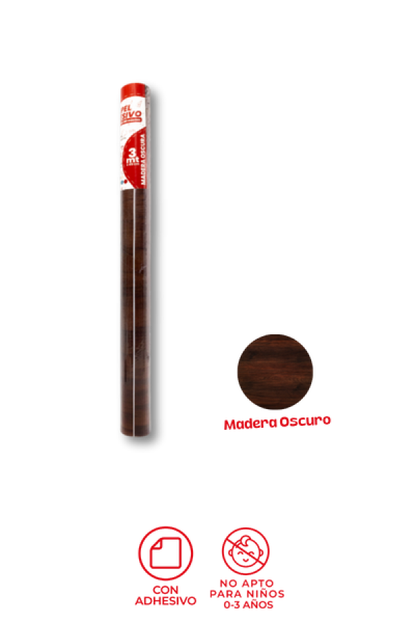 Rollo Papel Adhesivo Grafi Colors Madera Oscura 3 Mts