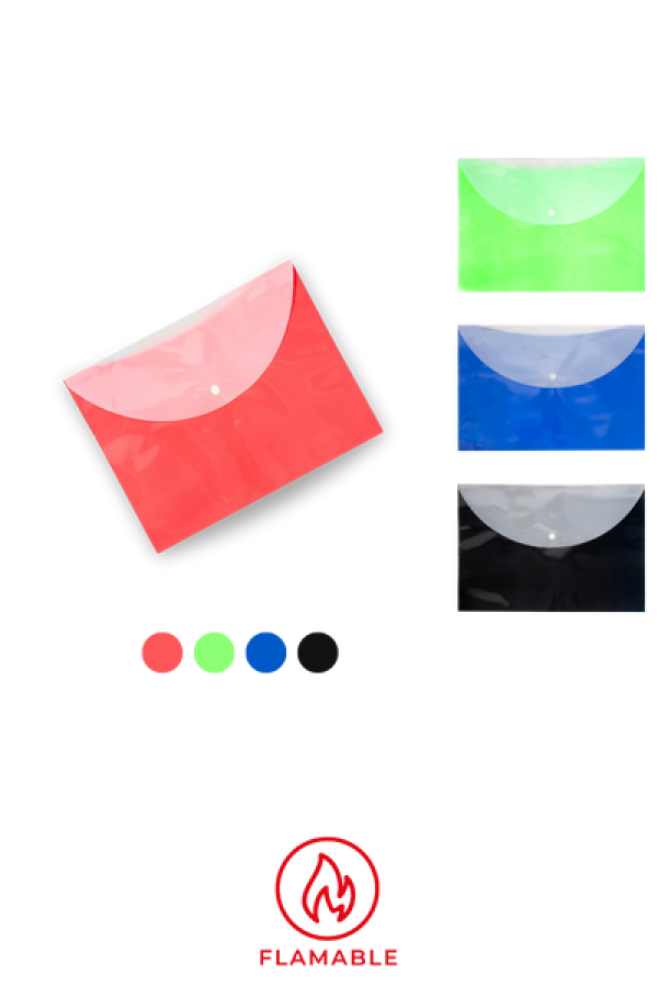Carpeta Plástica  Grafi Colors Colores Surtidos con Botón