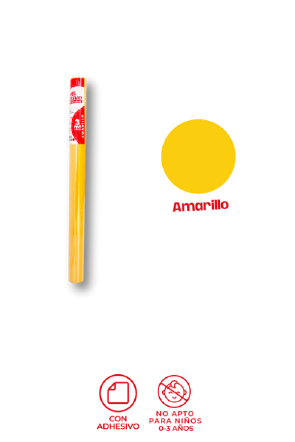 Rollo Papel Adhesivo Grafi Colors  Amarillo 3 Mts