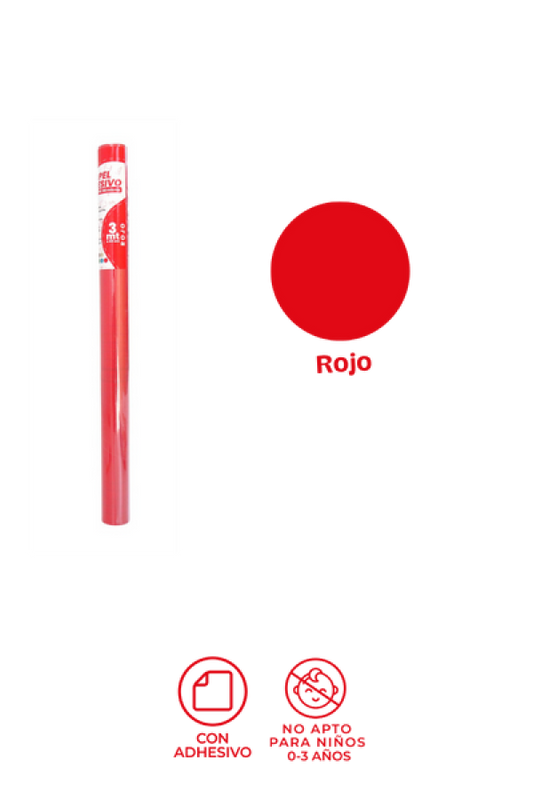 Rollo Papel Adhesivo Grafi Colors Rojo 3 Mts