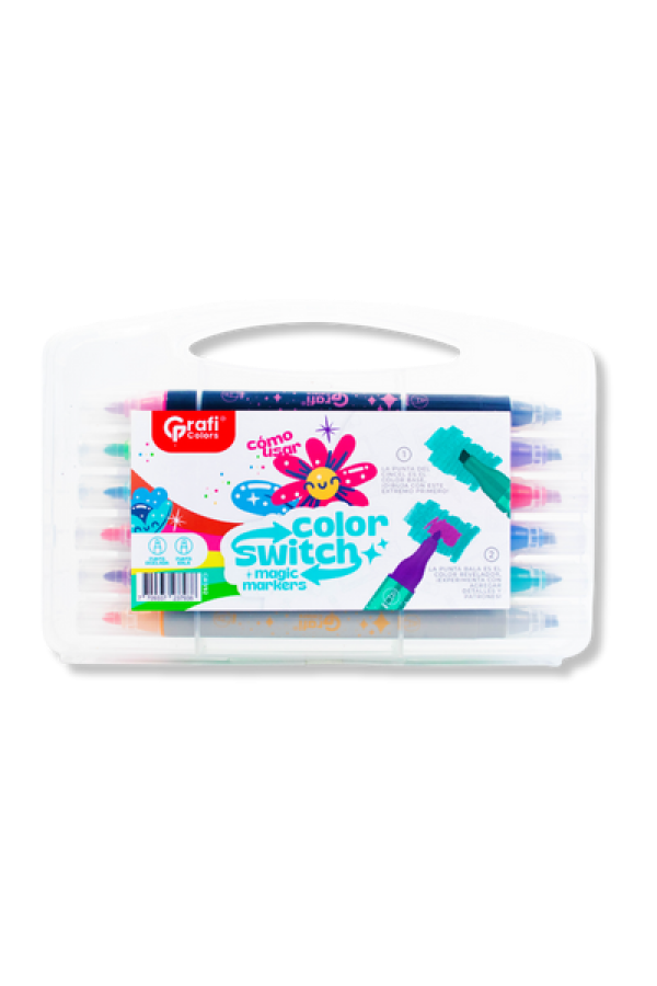 Marcadores Mágicos Grafi Colors Colors Switch  Doble Punta x 12 Unidades