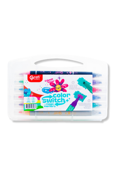 Marcadores Mágicos Grafi Colors Colors Switch  Doble Punta x 12 Unidades